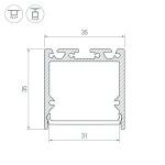 Алюминиевый профиль Arlight SL-Line-3535-3000 Black 036253