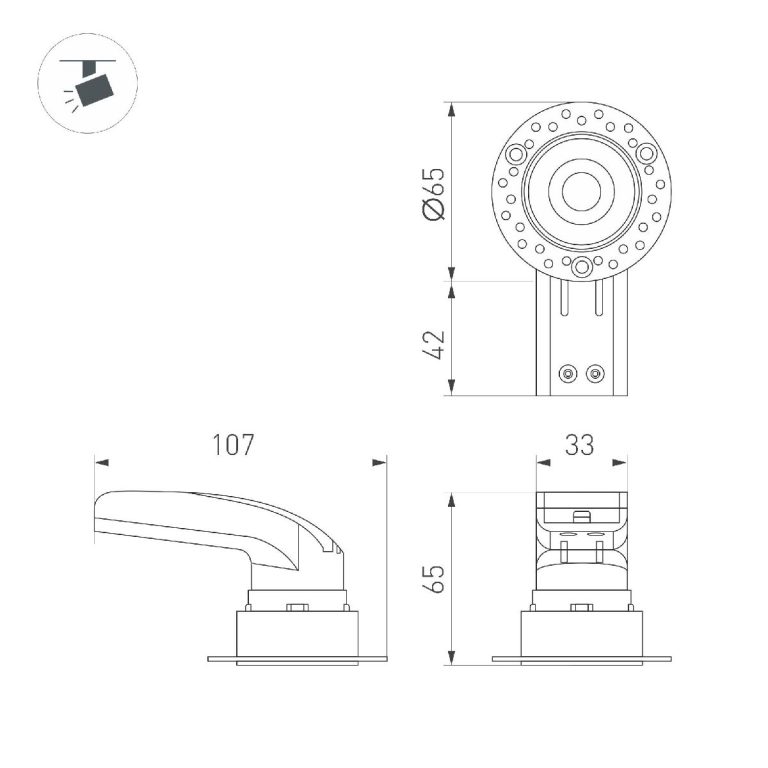 Встраиваемый светильник Arlight MS-RIALTO-TRIMLESS-R40-9W Warm2700 054471