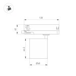 Трековый трехфазный светильник Arlight LGD-DYKE-4TR-R60-8W Day4000 (BK, 38 deg, 230V) 052274