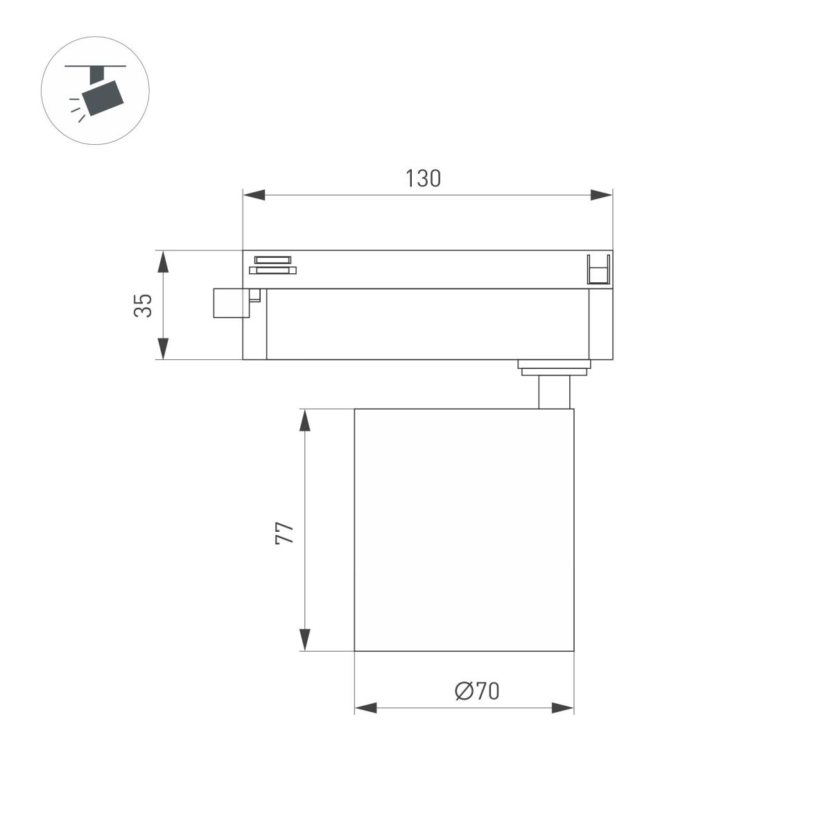 Трековый однофазный светильник Arlight LGD-DYKE-2TR-R75-16W Day4000 (WH, 38 deg, 230V) 052262 Трековый однофазный светильник Arlight LGD-DYKE-2TR-R75-16W Day4000 (WH, 38 deg, 230V) 052262