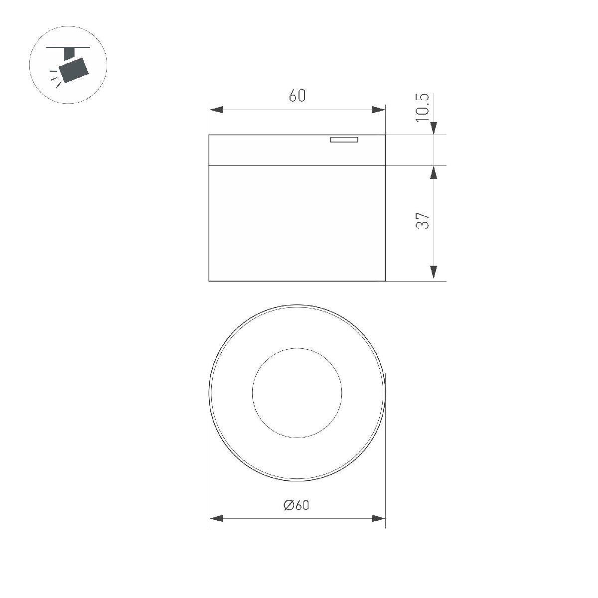 Трековый магнитный светильник Arlight MAG-MICROCOSM-POINT-R60-5W Day4000 (BK, 36 deg, 24V) 043257 Трековый магнитный светильник Arlight MAG-MICROCOSM-POINT-R60-5W Day4000 (BK, 36 deg, 24V) 043257