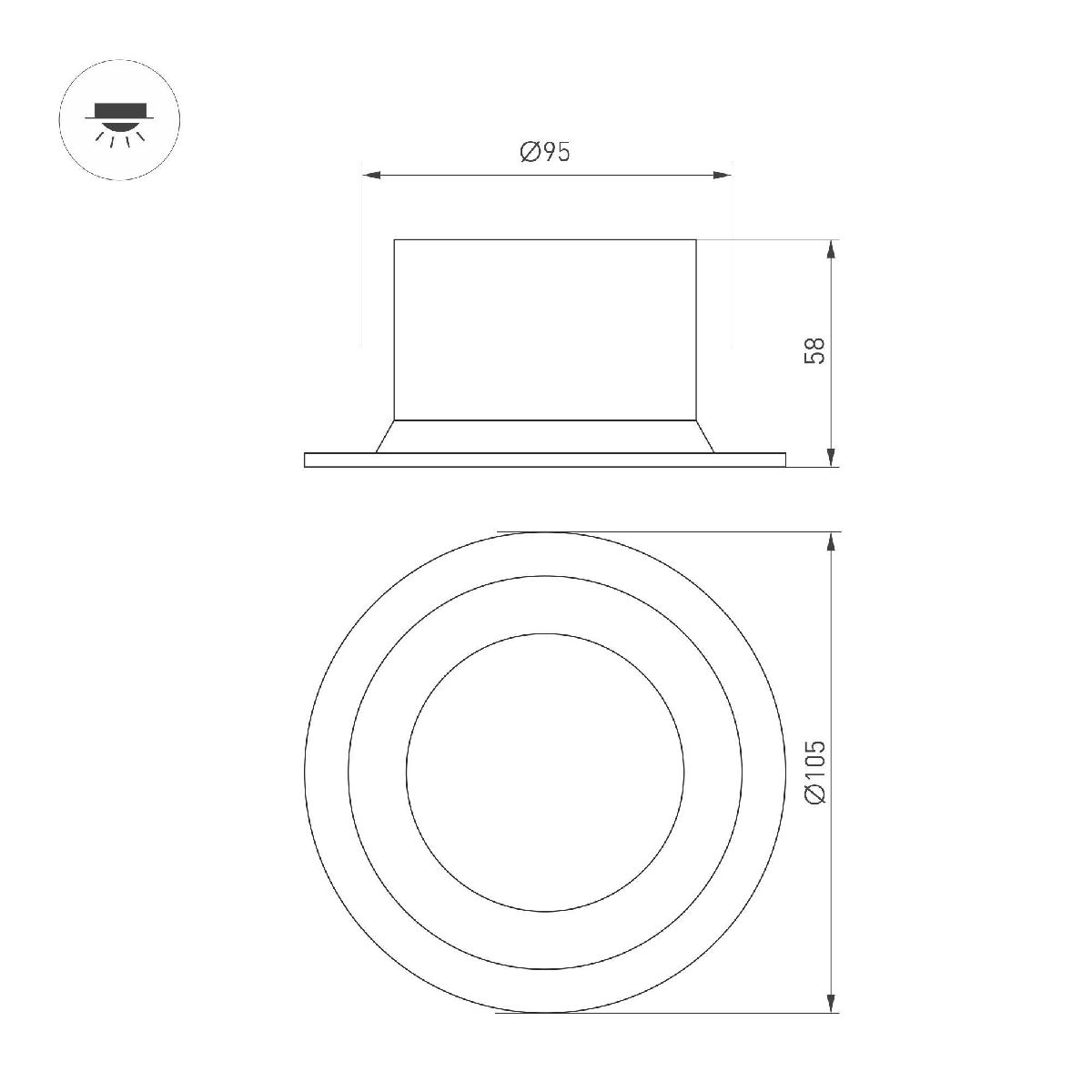 Встраиваемый светильник Arlight MS-DROP-BUILT-R105-14W Warm3000 (WH, 85 deg, 230V) 041462 Встраиваемый светильник Arlight MS-DROP-BUILT-R105-14W Warm3000 (WH, 85 deg, 230V) 041462