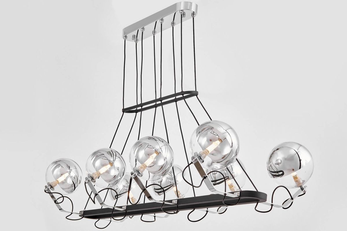 Подвесная люстра Lumina Deco LDP 9110-8-PR BK+CHR Подвесная люстра Lumina Deco LDP 9110-8-PR BK+CHR
