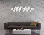 Люстра на штанге Lumina Deco Marsiada LDP 6033-24 BK+GD