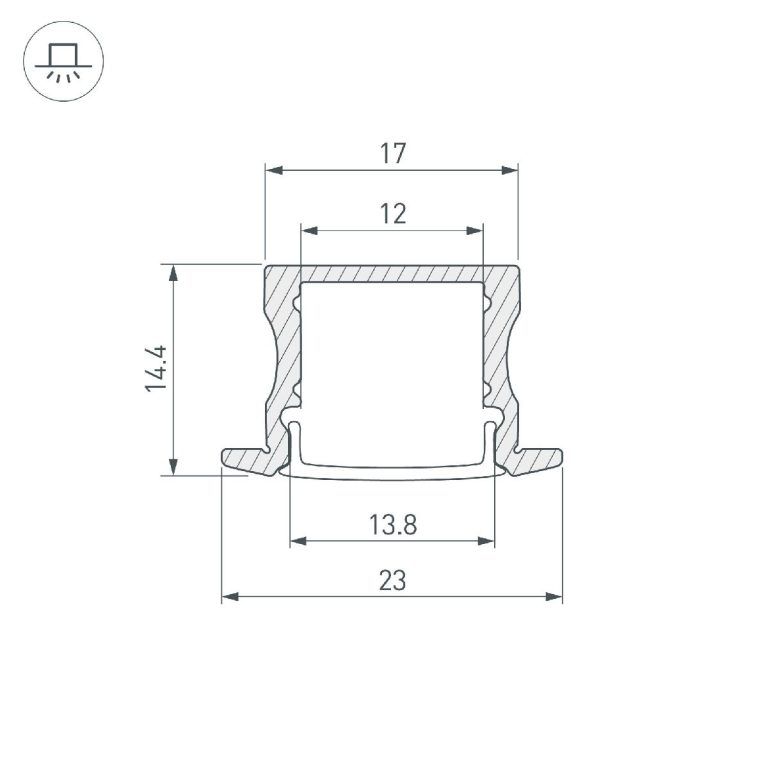 Алюминиевый профиль Arlight LINE-2315-F-2000 WHITE 044265