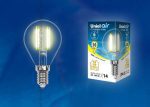 Лампа светодиодная филаментная (UL-00002199) Uniel E14 6W 3000K прозрачная LED-CW35-6W/WW/E14/CL GLA01TR
