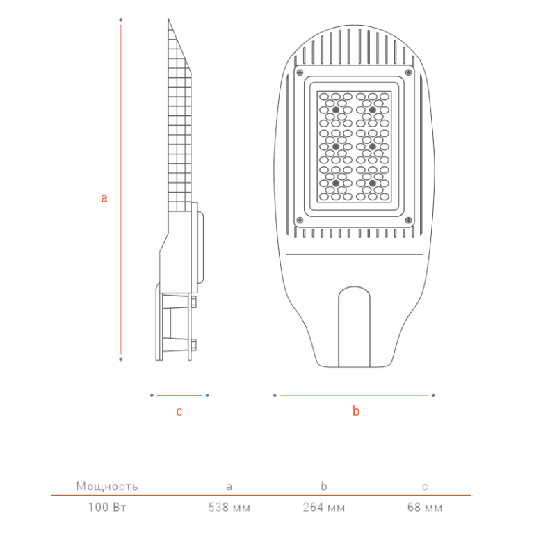 Консольный светильник Wolta ДКУ04-100-102-4К ШБ140х60