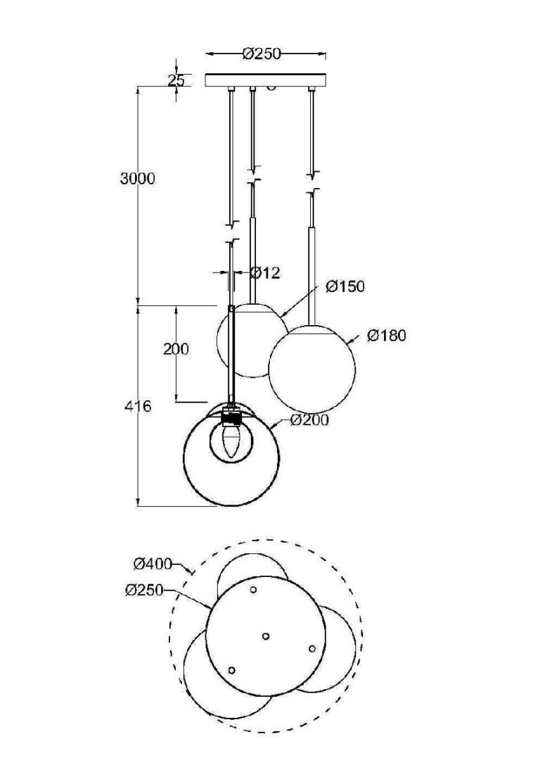Подвесной светильник Maytoni Basic form MOD521PL-03G