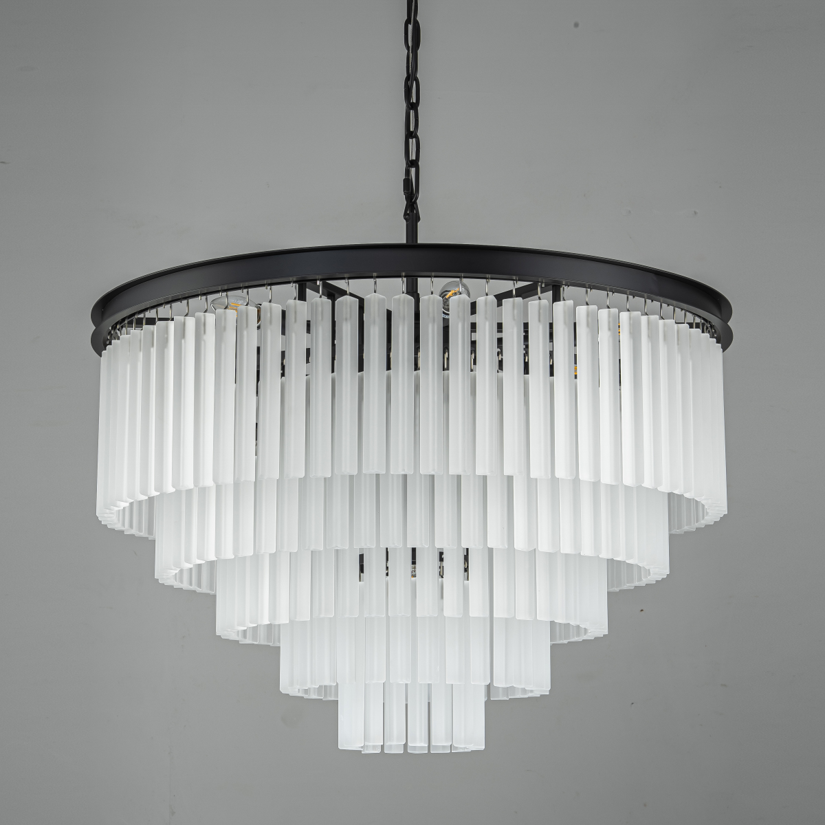 Подвесная люстра Delight Collection 1920s Odeon KR0387P-10A black/frost Подвесная люстра Delight Collection 1920s Odeon KR0387P-10A black/frost