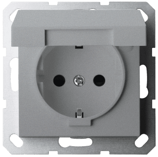 Двойная розетка SHUKO Jasmart с крышкой с защитными шторками (2P+T) 16A 250V G5505S