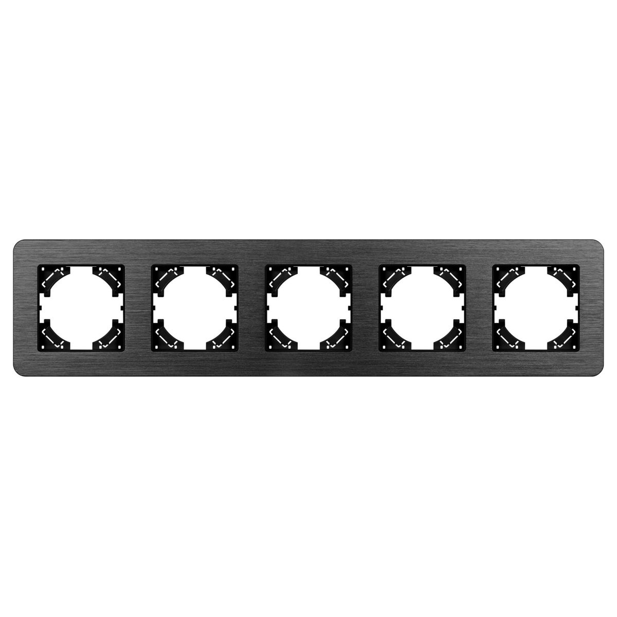 Рамка на 5 постов алюминиевая Arlight FRM-AKIRY-AL-5-BK 049735 Рамка на 5 постов алюминиевая Arlight FRM-AKIRY-AL-5-BK 049735