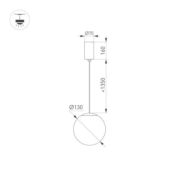 Подвесной светильник Arlight SP-Beads-Hang-R130-10W Warm3000 036523 Подвесной светильник Arlight SP-Beads-Hang-R130-10W Warm3000 036523