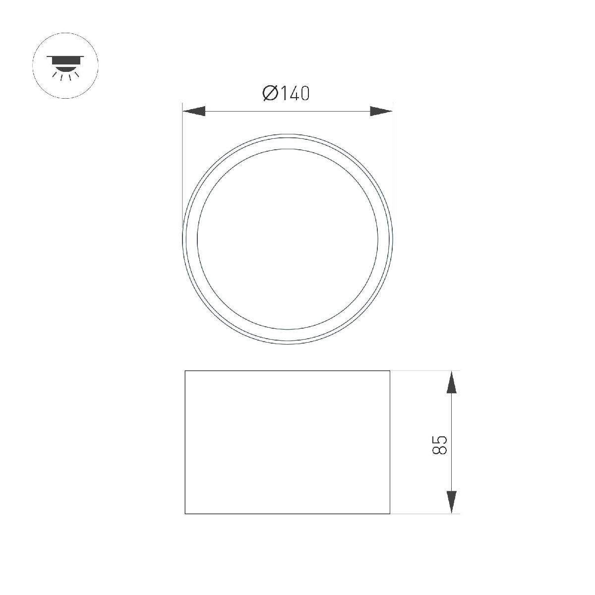 Накладной светильник Arlight SP-BISCOTTO-R140-15W Warm3300-MIX (BK, 80 deg, 230V) 054916 Накладной светильник Arlight SP-BISCOTTO-R140-15W Warm3300-MIX (BK, 80 deg, 230V) 054916