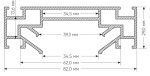 Профиль для шинопроводов Denkirs TR3000 TR3030-AL