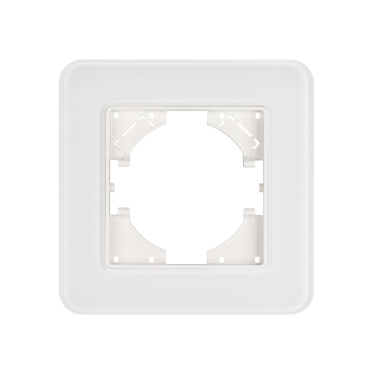 Рамка стеклянная на 1 пост Arlight FRM-OMALI-GS-1-WH 049648 Рамка стеклянная на 1 пост Arlight FRM-OMALI-GS-1-WH 049648
