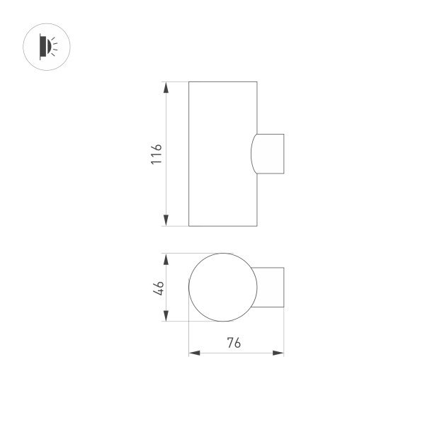 Уличный настенный светильник Arlight LGD-Ray-Wall-Twin-R46-2x3W Day4000 033307 Уличный настенный светильник Arlight LGD-Ray-Wall-Twin-R46-2x3W Day4000 033307