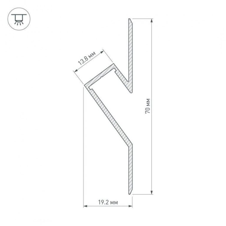 Профиль Arlight ARH-DECORE-S12-CAVE-F-2000 ANOD 023902