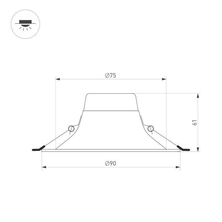 Встраиваемый светильник Arlight MS-BLIZZARD-BUILT-R90-6W Warm3000 (WH, 100 deg, 230V) 036579