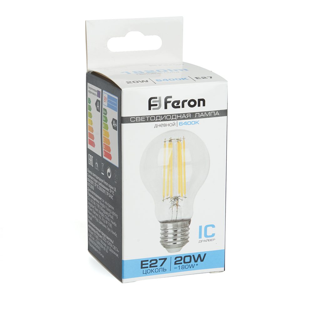 Лампа светодиодная Feron LB-620 Шар E27 20W 6400K 48285 Лампа светодиодная Feron LB-620 Шар E27 20W 6400K 48285