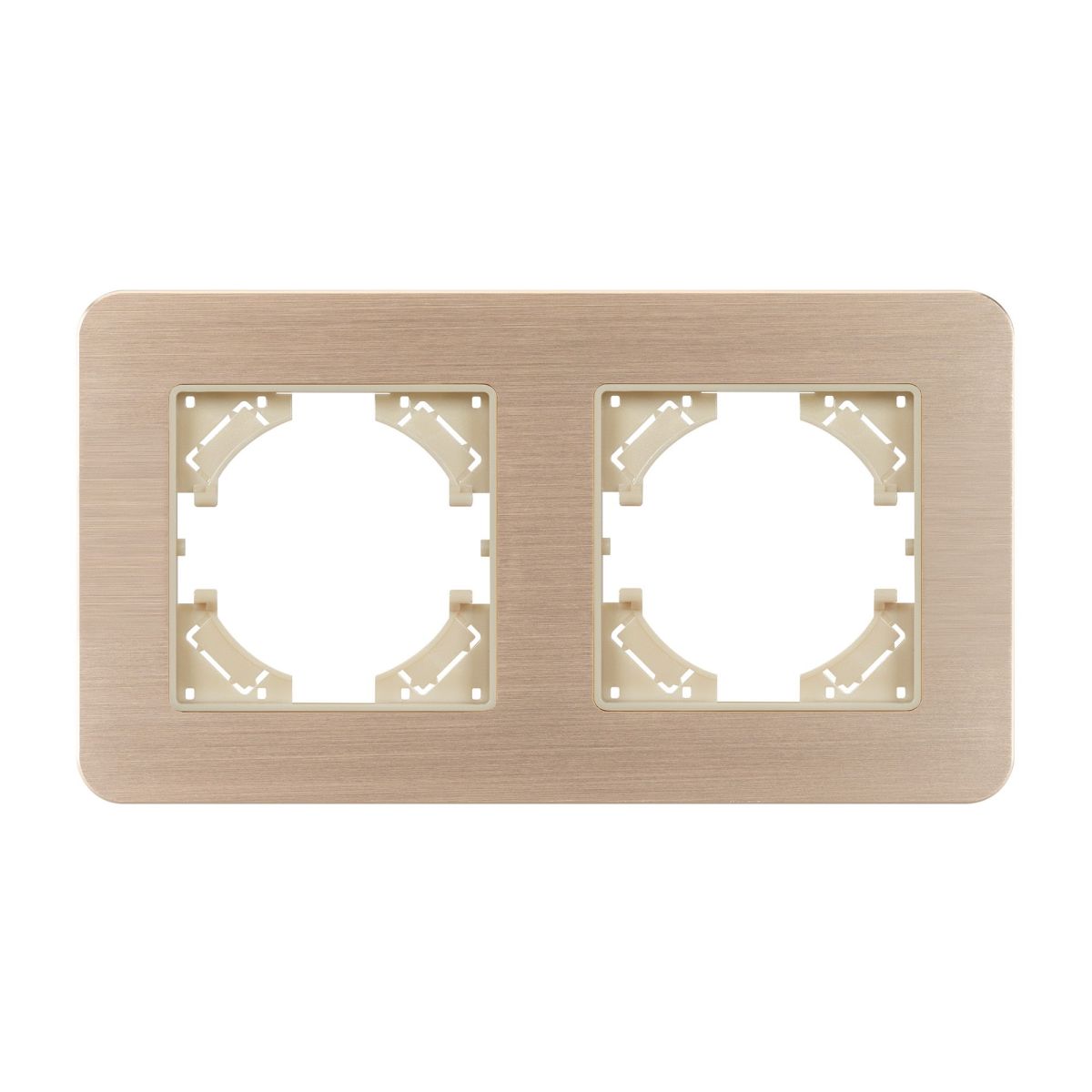 Рамка на 2 поста алюминиевая Arlight FRM-AKIRY-AL-2-GD 049726 Рамка на 2 поста алюминиевая Arlight FRM-AKIRY-AL-2-GD 049726