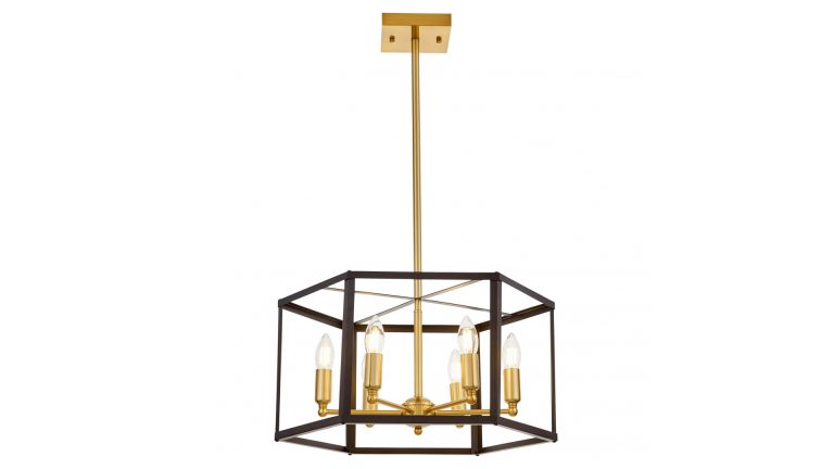 Подвесная люстра Lumina Deco Lorton LDP 1142-6 BK+MD