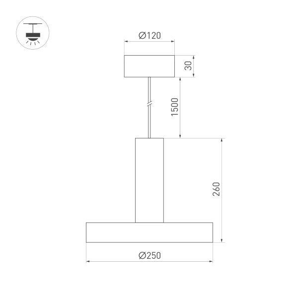 Подвесной светильник Arlight SP-Eric-R250-8W Warm3000 035930 Подвесной светильник Arlight SP-Eric-R250-8W Warm3000 035930