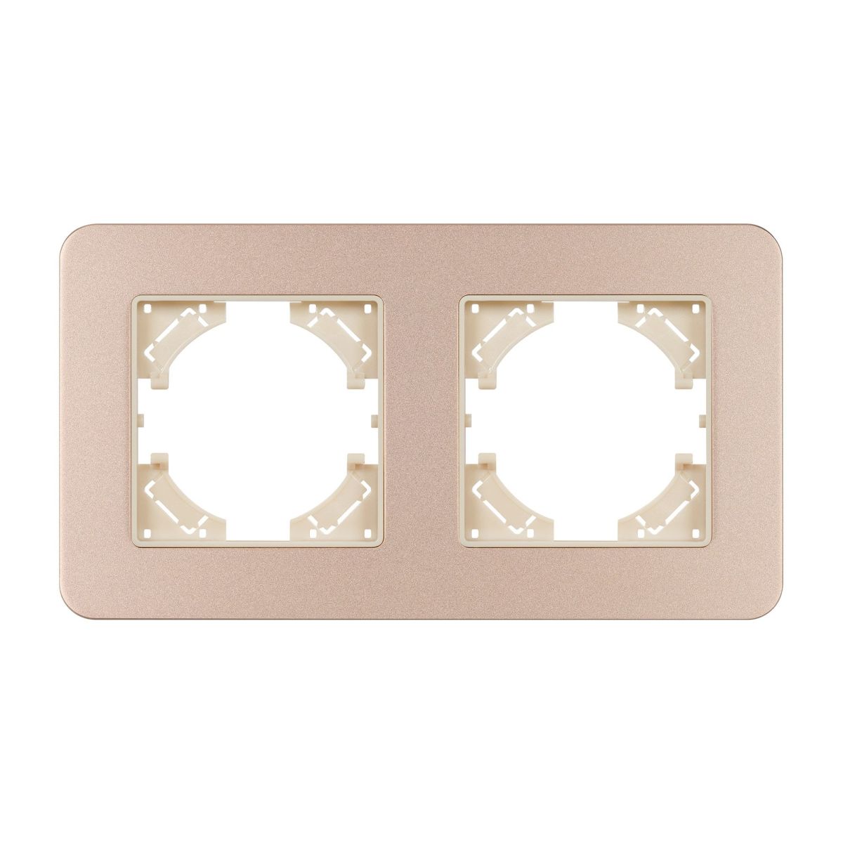 Рамка на 2 поста алюминиевая Arlight FRM-AKIRY-SFAL-2-GD 049739 Рамка на 2 поста алюминиевая Arlight FRM-AKIRY-SFAL-2-GD 049739