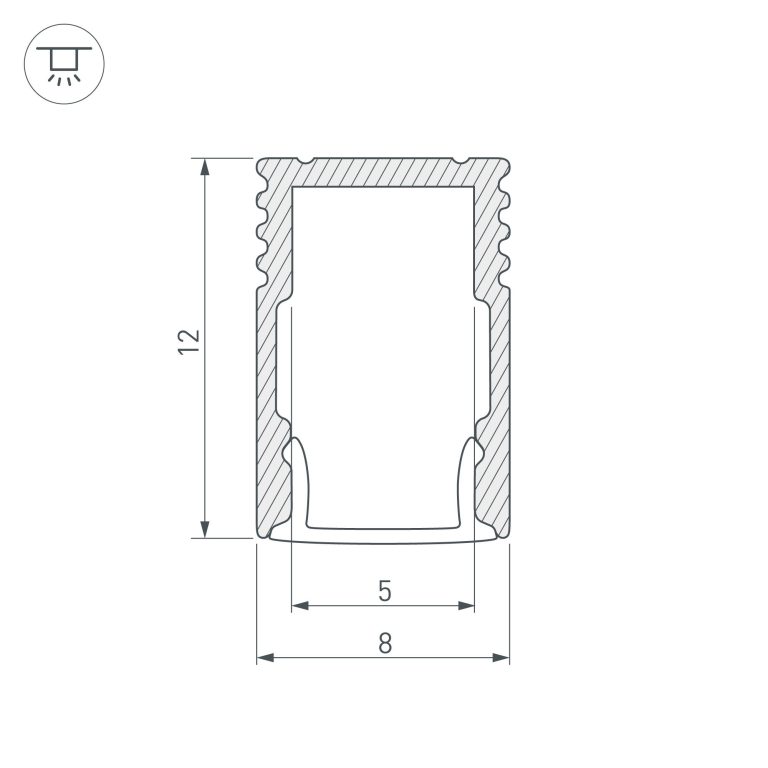 Алюминиевый профиль Arlight SL-MINI-8-H12-2000 WHITE 037107