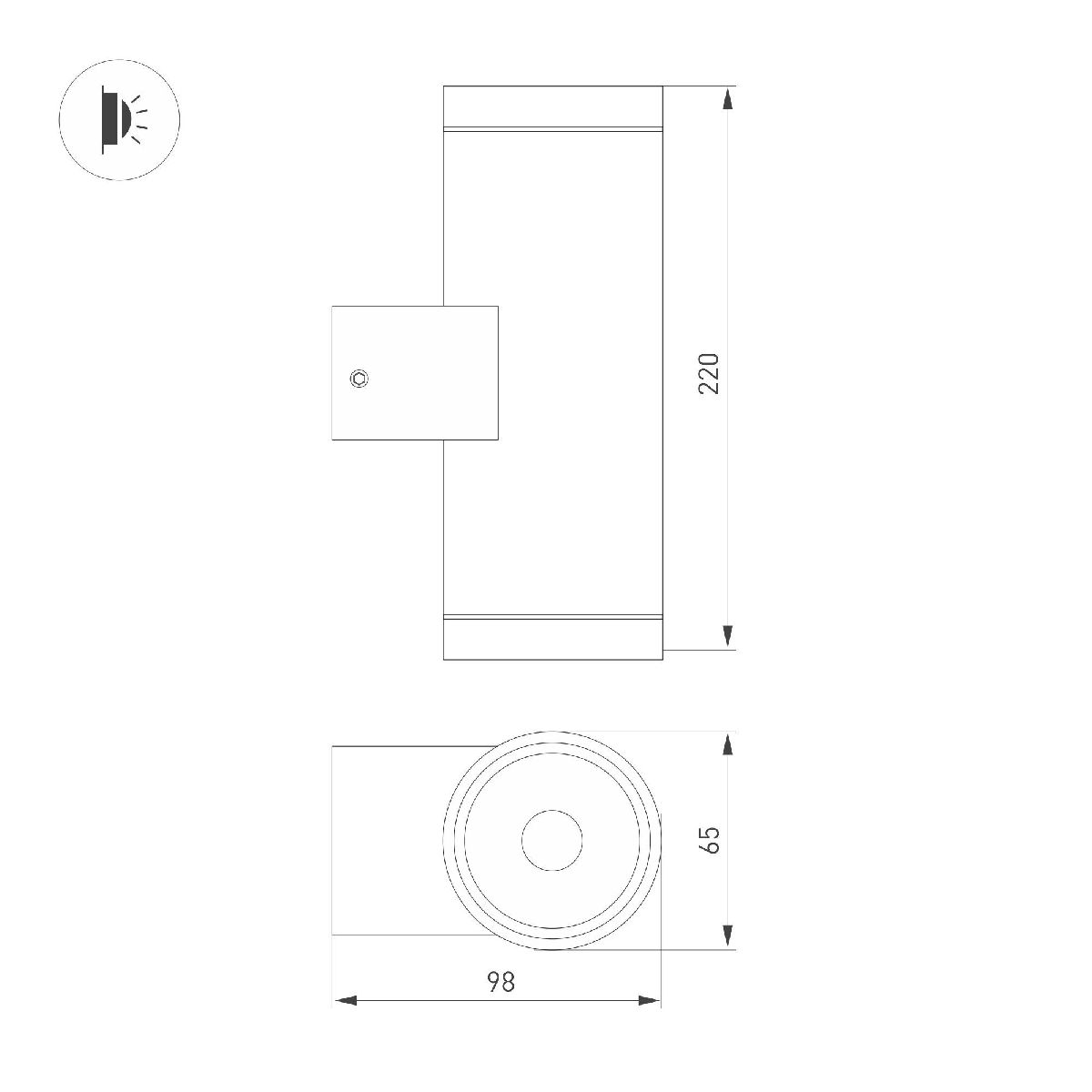 Уличный настенный светильник Arlight LGD-RAY-WALL-TWIN-R65-2x12W Warm3000 044231 Уличный настенный светильник Arlight LGD-RAY-WALL-TWIN-R65-2x12W Warm3000 044231