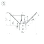 Алюминиевый профиль Arlight DECORE-S6-EXT-V-COMFORT-2000 ANOD внешний 043163