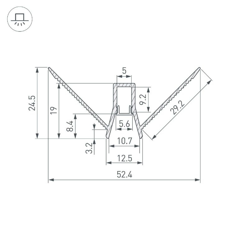 Алюминиевый профиль Arlight DECORE-S6-EXT-V-COMFORT-2000 ANOD внешний 043163