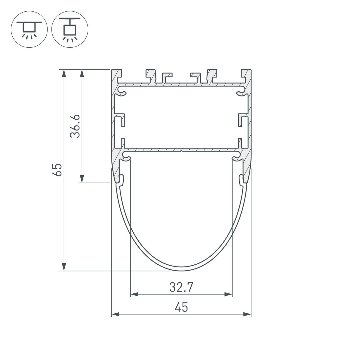 Алюминиевый профиль Arlight ARH-Line-B-3652-2000 Anod 036347 Алюминиевый профиль Arlight ARH-Line-B-3652-2000 Anod 036347