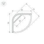 Алюминиевый профиль с экраном Arlight ARH-Kant-H30-2000 Anod+Opal 036771