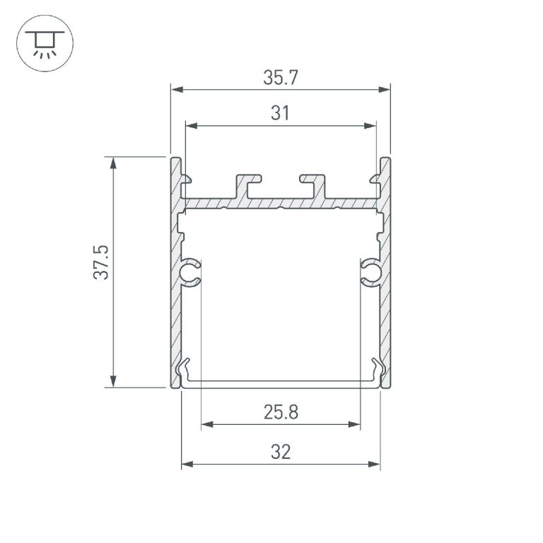 Алюминиевый профиль Arlight SL-LINE-3638-LW-3000 WHITE 043975