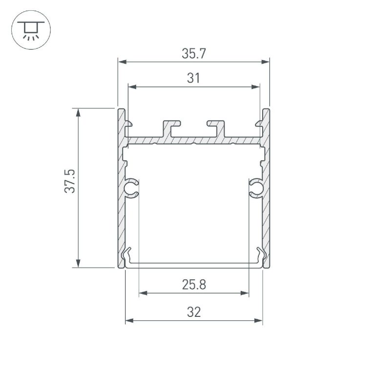 Алюминиевый профиль Arlight SL-LINE-3638-LW-3000 WHITE 043975(1)