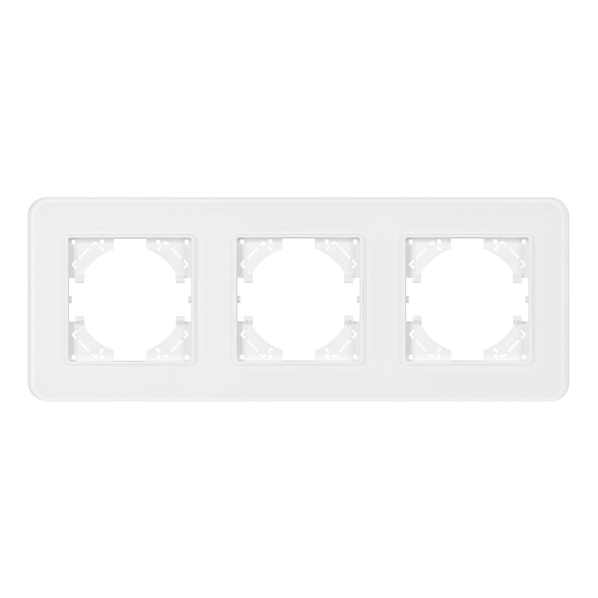 Рамка на 3 поста стеклянная Arlight FRM-OMALI-GS-3-WH 049696 Рамка на 3 поста стеклянная Arlight FRM-OMALI-GS-3-WH 049696