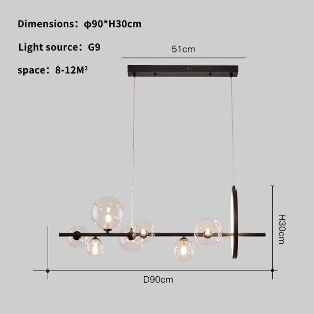 Подвесная люстра Delight Collection Art Deco Bubble KG1233P-7 black/clear Подвесная люстра Delight Collection Art Deco Bubble KG1233P-7 black/clear