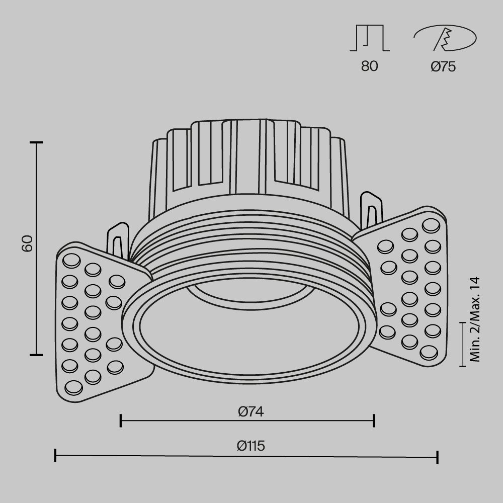 Встраиваемый светильник Maytoni Technical Downlight Round DL058-12W3K-TRS-B Встраиваемый светильник Maytoni Technical Downlight Round DL058-12W3K-TRS-B