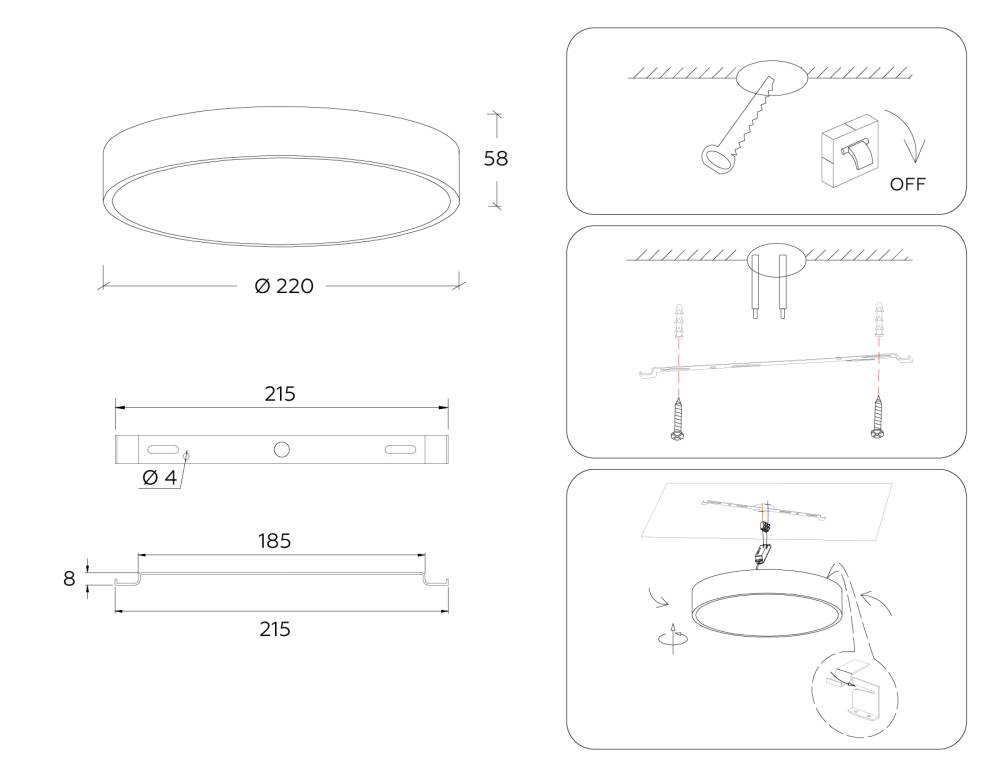 Потолочный светильник Ambrella Light Orbital Air Alum FV5519 Потолочный светильник Ambrella Light Orbital Air Alum FV5519