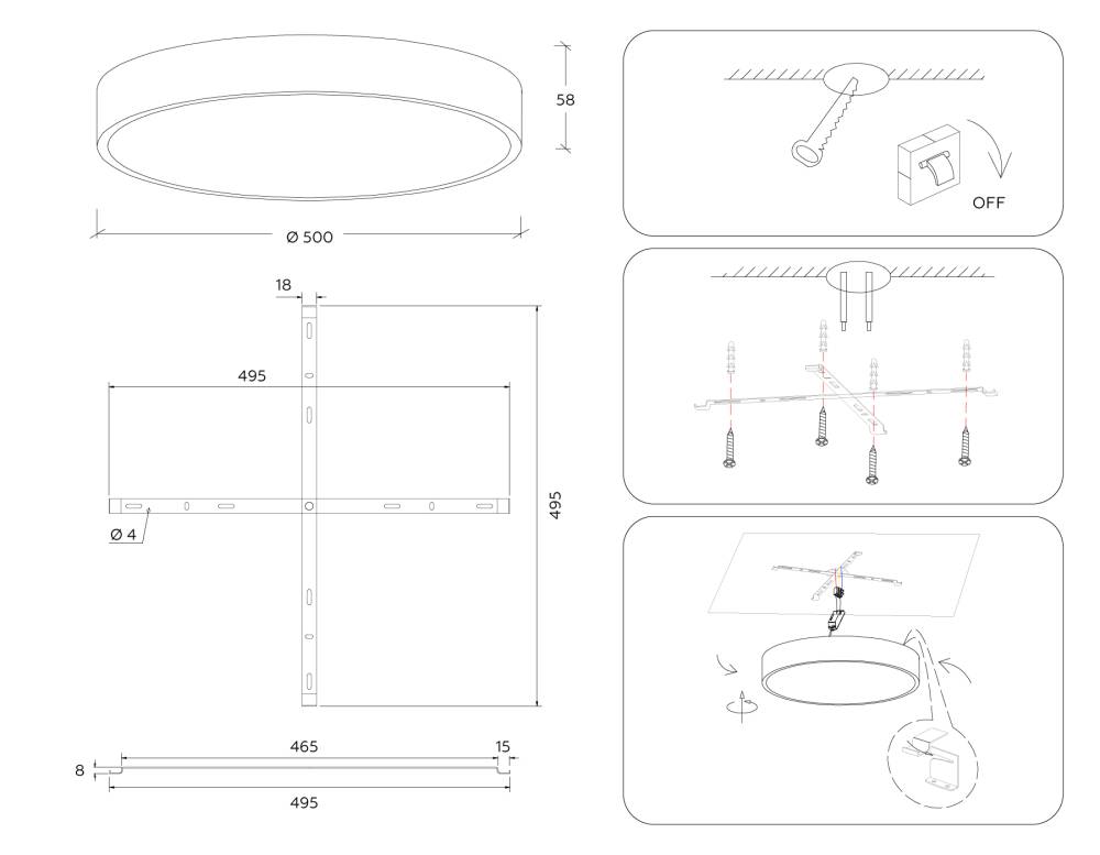 Потолочный светильник Ambrella Light Orbital Air Alum FV5534 Потолочный светильник Ambrella Light Orbital Air Alum FV5534