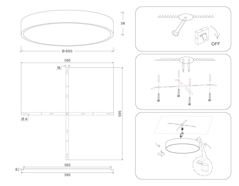 Потолочный светильник Ambrella Light Orbital Air Alum FV5535 Потолочный светильник Ambrella Light Orbital Air Alum FV5535
