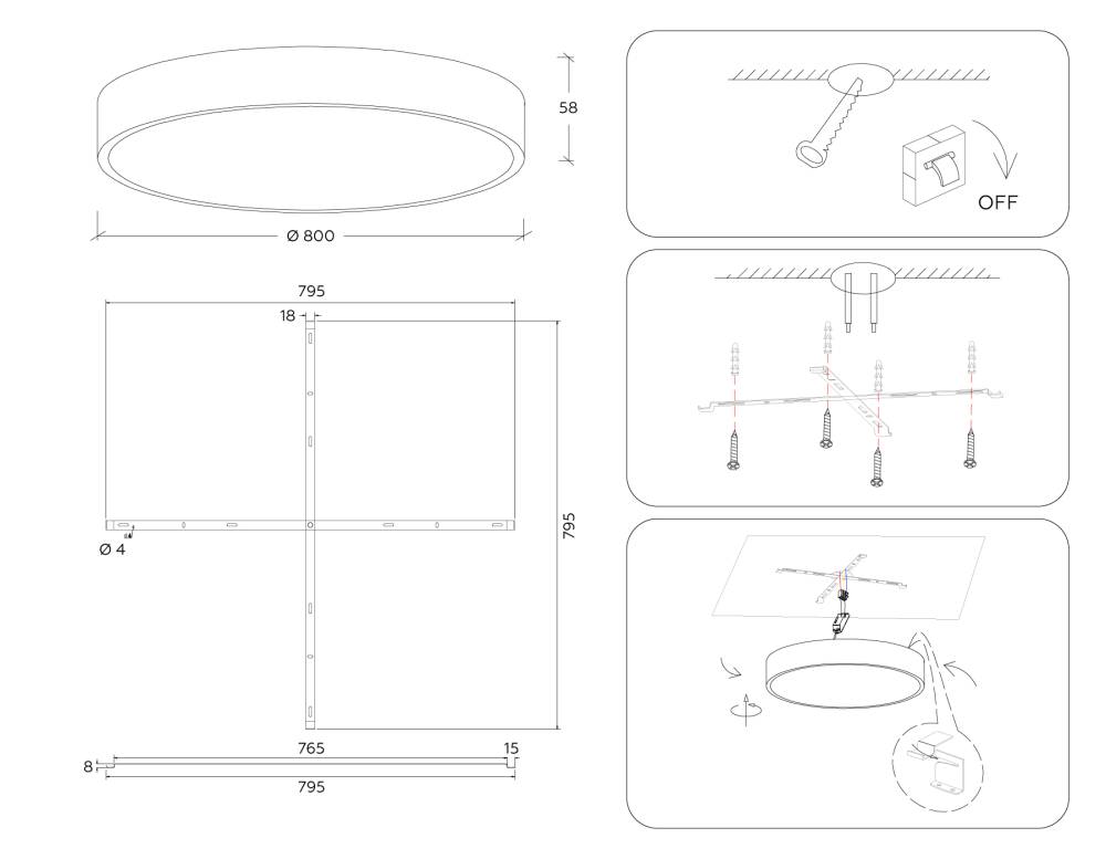 Потолочный светильник Ambrella Light Orbital Air Alum FV5540 Потолочный светильник Ambrella Light Orbital Air Alum FV5540