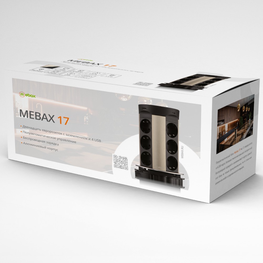 Блок розеток 17 (12 секций и USB type A+C) беспроводная зарядка Mebax 00-00002599 Блок розеток 17 (12 секций и USB type A+C) беспроводная зарядка Mebax 00-00002599