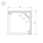 Алюминиевый профиль Arlight SL-KANT-H16-2000 WHITE 037117