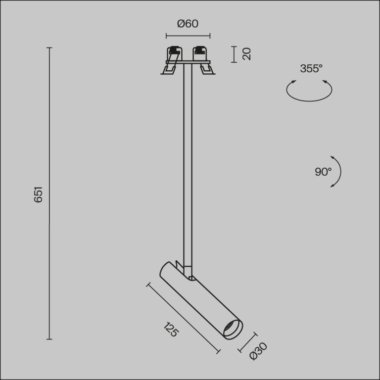 Подвесной встраиваемый светодиодный светильник Maytoni Technical Pendant Focus T P141RS-L125-6W3K-B