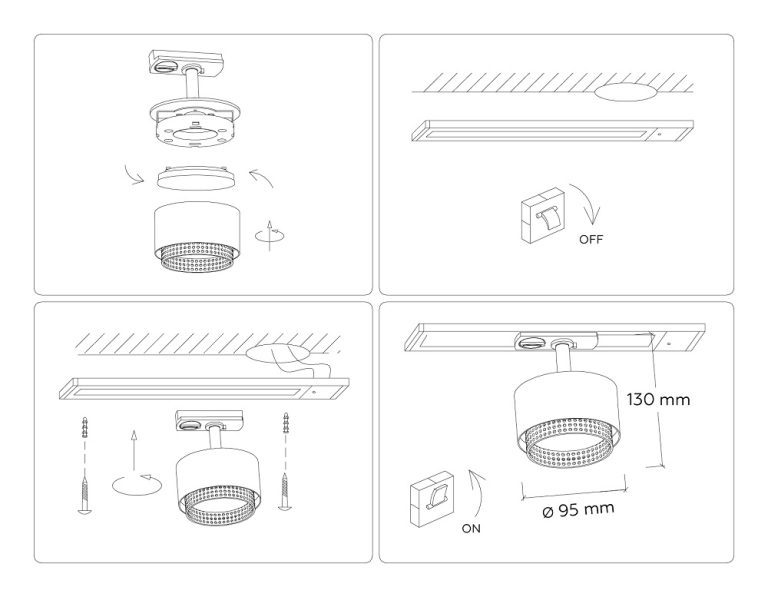 Трековый однофазный светильник Ambrella Light Track System GL5381