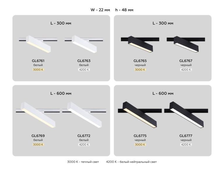 Трековый однофазный светильник Ambrella Light Track System GL6769