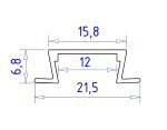 Алюминиевый встраиваемый профиль Ambrella Light Alum Profile GP1001AL