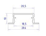Алюминиевый встраиваемый профиль Ambrella Light Alum Profile GP1200AL