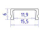 Алюминиевый накладной профиль Ambrella Light Alum Profile GP1700BK/BK